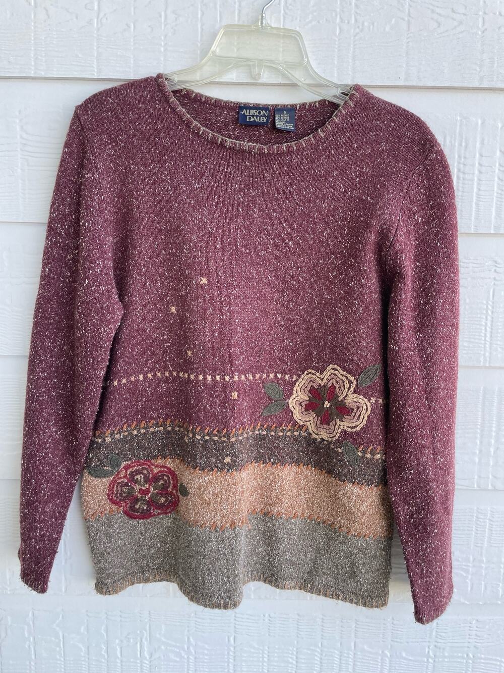 Allison Daley Floral Sweater Small knit